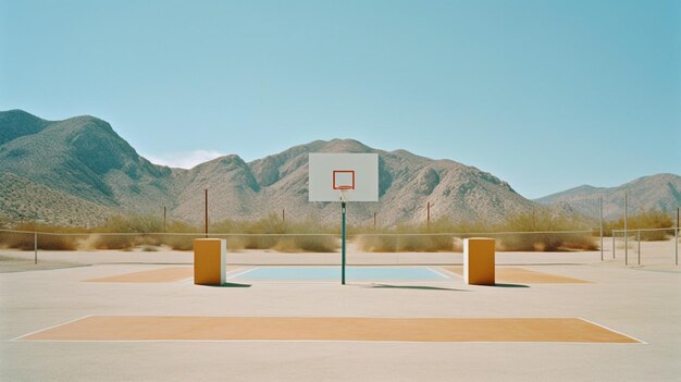 maquete de quadra de basquete