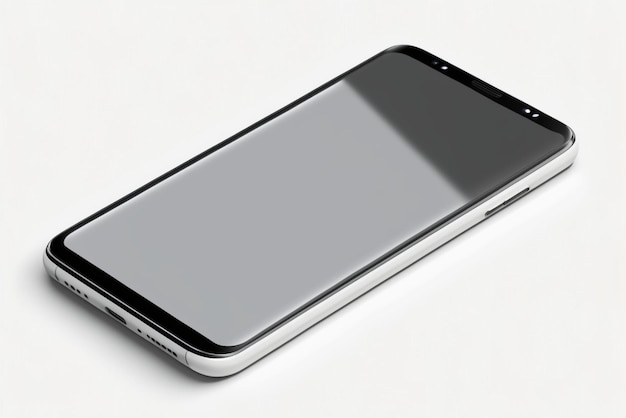 Maquete de telefone inteligente isolada com maquete de celular de tela preta