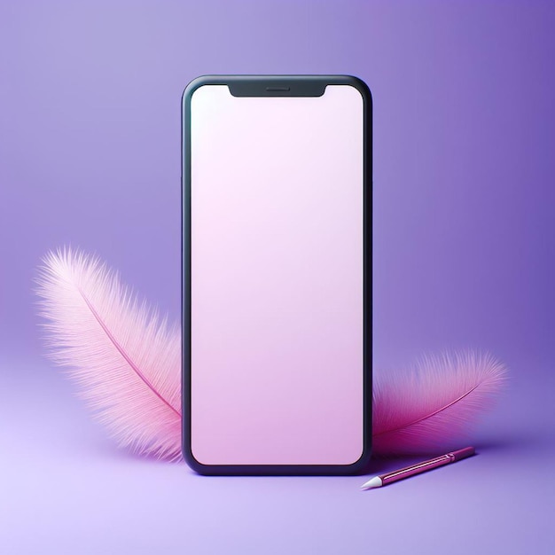 maquete de um smartphone em um fundo roxo 2