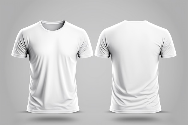 Maquete de uma camiseta branca real em branco isolada no fundo branco.