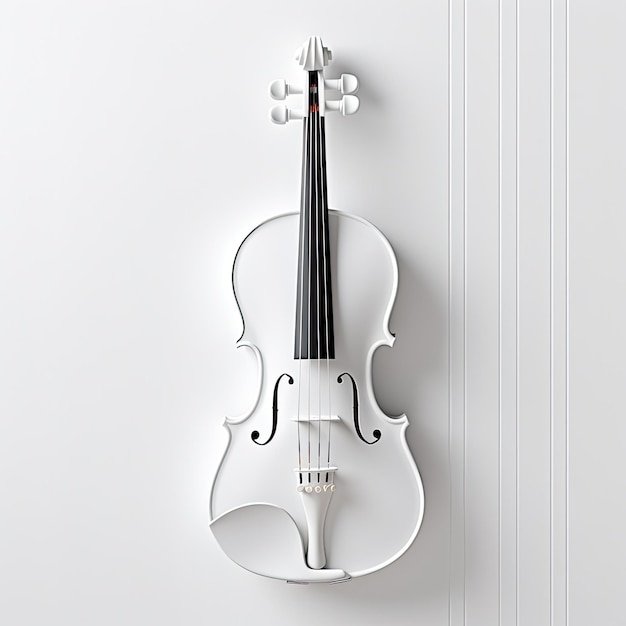 Maquete de violino branco em branco