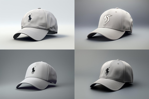 Maquete do chapéu Polo Logo no estilo Photobashing simples e