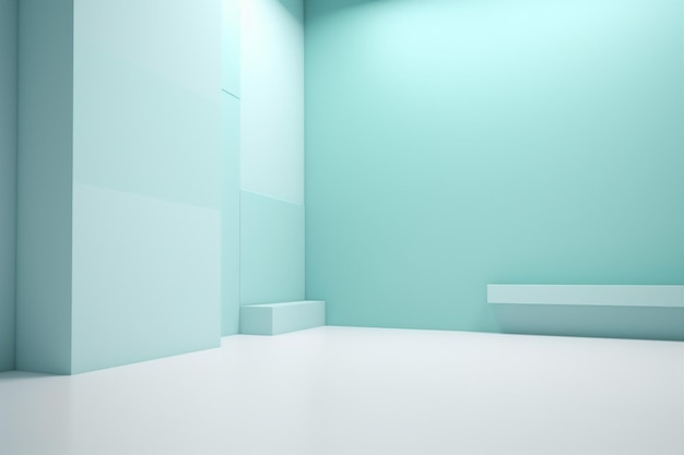 Maquete interior estúdio mínimo parede interior sala luz fundo piso moderno abstrato Generative AI