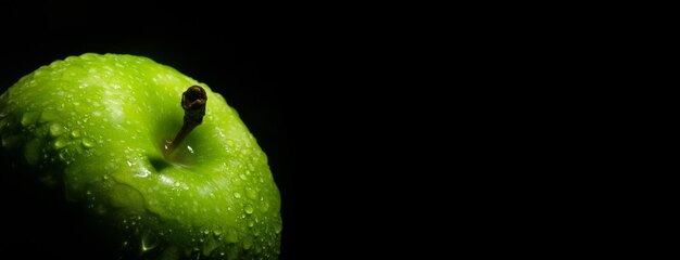 Foto maquete panorâmica de maçã verde fresca