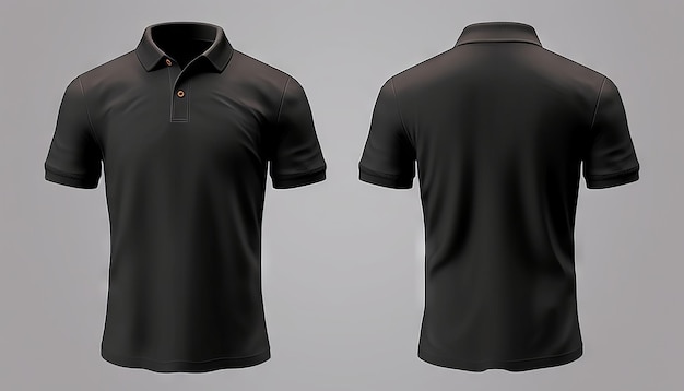 Foto maquete realista de camisa polo preta masculina generative ai