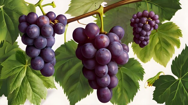 Foto maquetes de fundo de ilustração de uvas