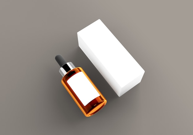 Maquetes de soro cosmético renderização em 3d