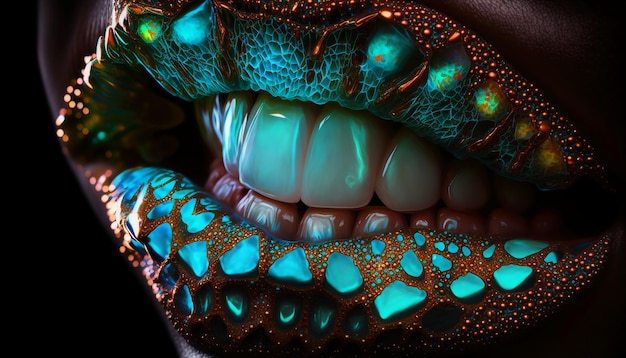 Maquiador macrofotografia linda bioluminescente