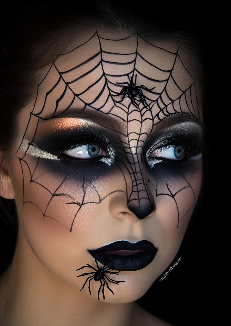 Foto maquiagem de halloween e ensaio fotográfico gótico