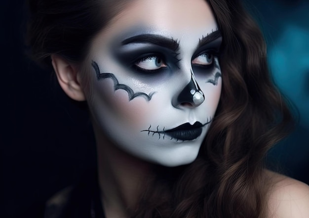 Maquillaje de Halloween y sesión de fotos gótica