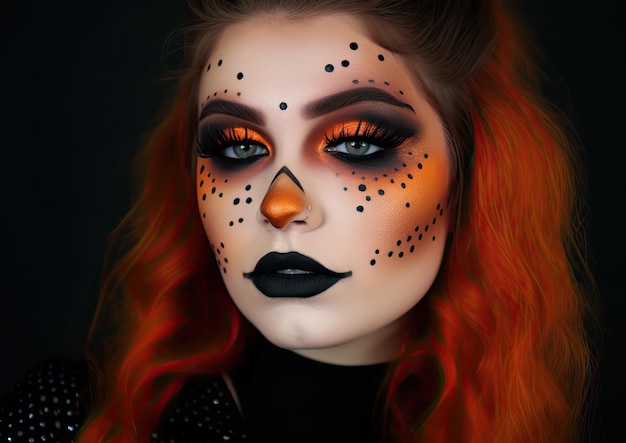 Foto maquillaje de halloween y sesión de fotos gótica