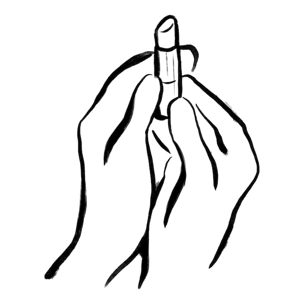 maquillaje de lápiz labial png pegatina dibujo ilustración fondo transparente