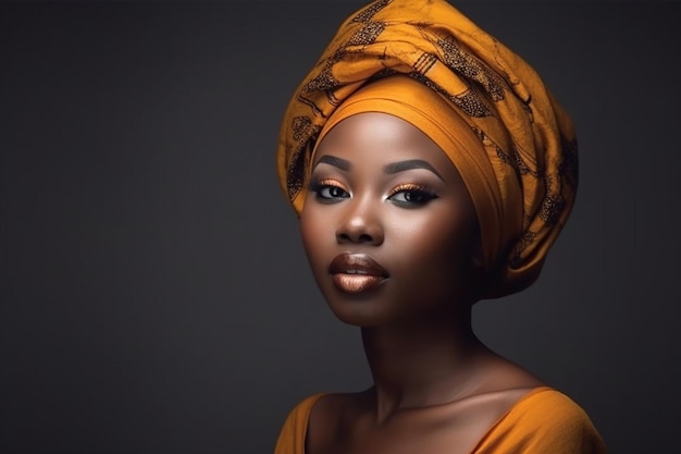 Maquillaje mujer africana sobre fondo gris