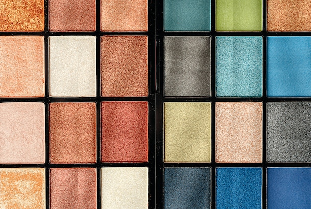 Maquillaje paletas de sombras de ojos de colores, de cerca