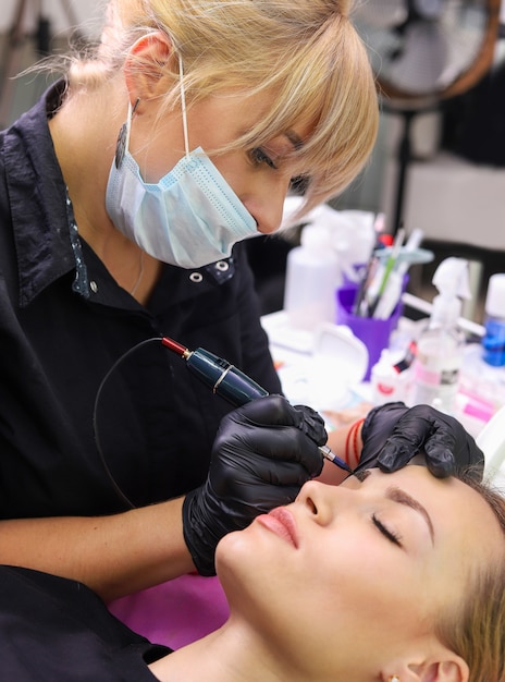 Maquillaje permanente en cejas.