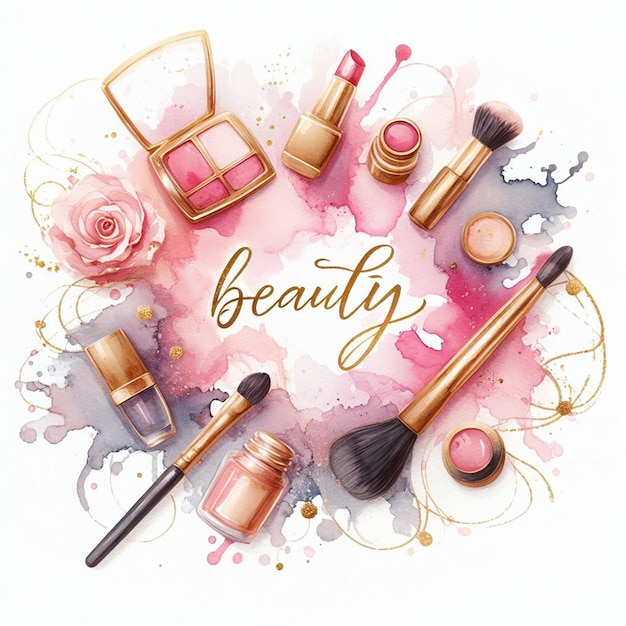 maquillaje de póster de acuarela