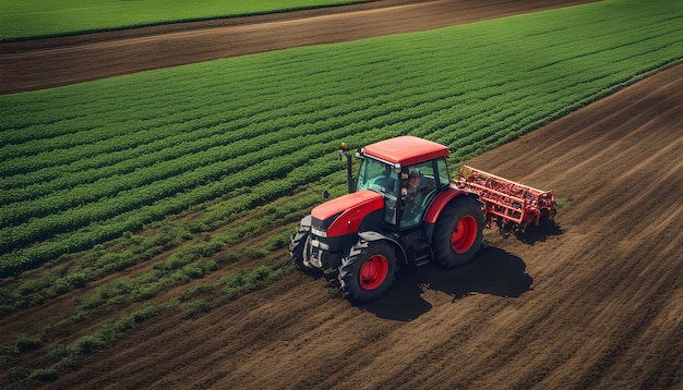 Máquina agrícola tractora para el cultivo del campo