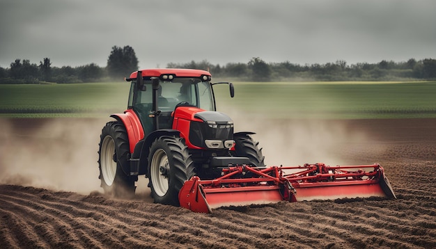 Máquina agrícola tractora para el cultivo del campo