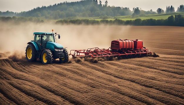 Máquina agrícola tractora para el cultivo del campo