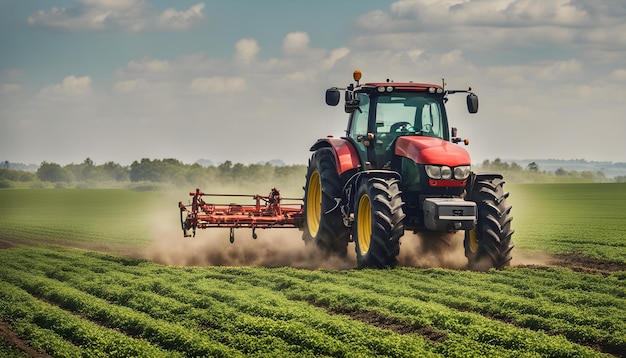 Máquina agrícola tractora para el cultivo del campo