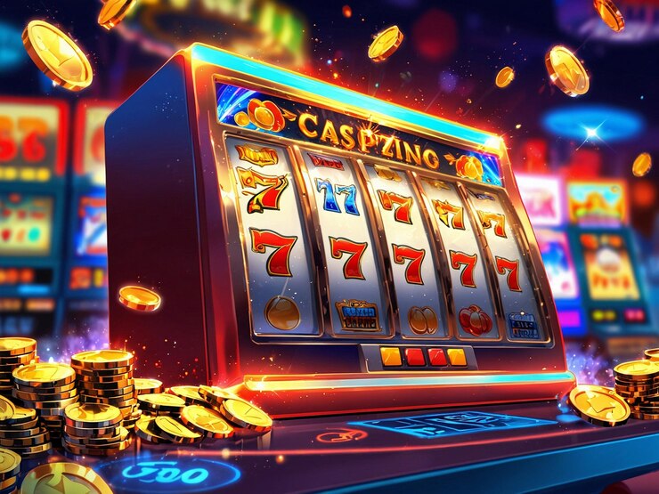 máquina con una brillante exhibición de 777 jackpot
