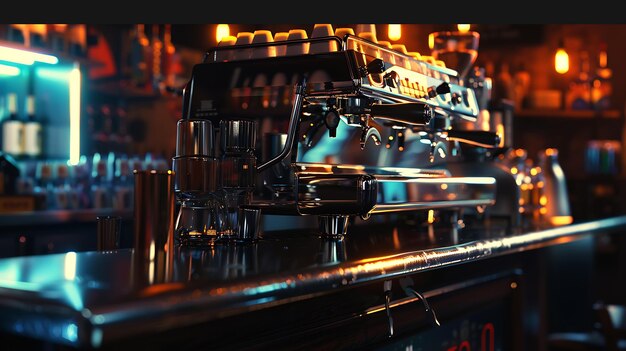 Máquina de café en un bar IA generativa