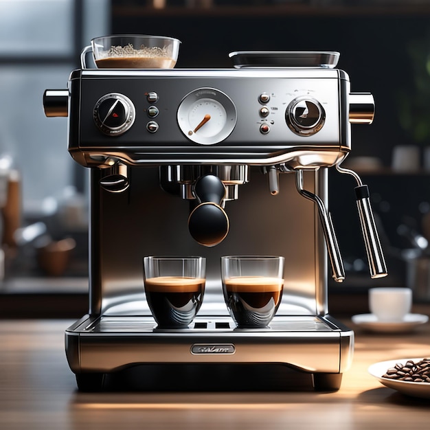 Máquina de café espresso profesional composición perfecta muy