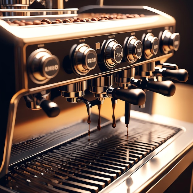 Foto máquina de café espresso profesional composición perfecta muy detallada