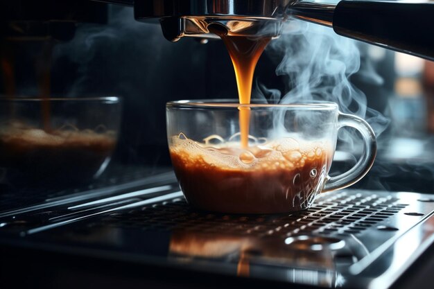 Foto máquina de café para preparar café espresso a la taza de cerca