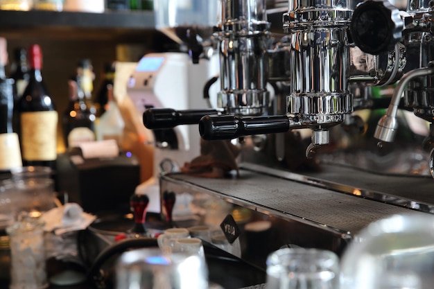 Máquina de café en primer plano