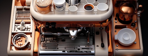 Una máquina de café con una taza de café encima