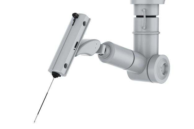 Máquina de cirugía robot de representación 3D aislada en blanco