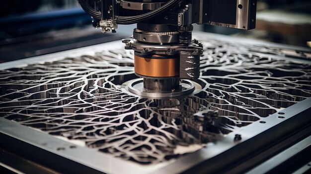 Foto una máquina de corte de metales cnc