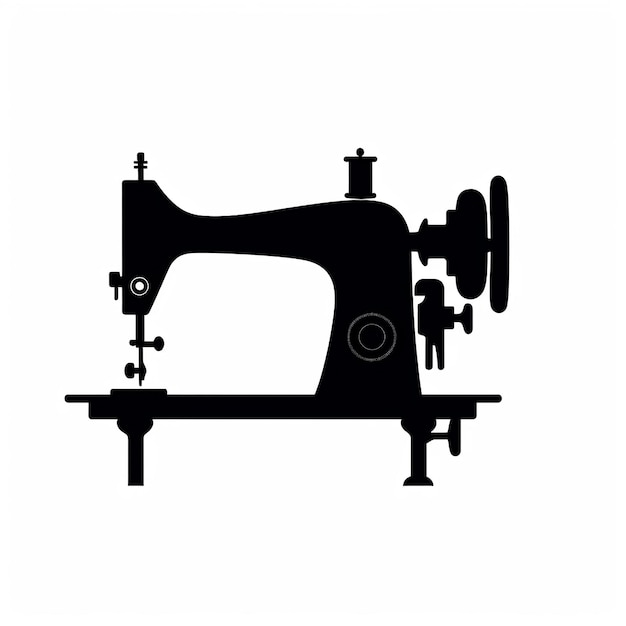 Foto máquina de coser de silueta negra sencilla