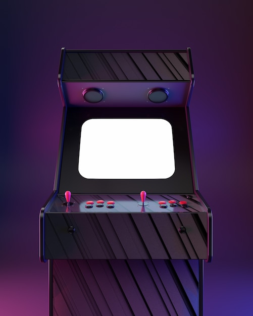 Foto máquina de arcade de cartaz, estilo retrô de onda!