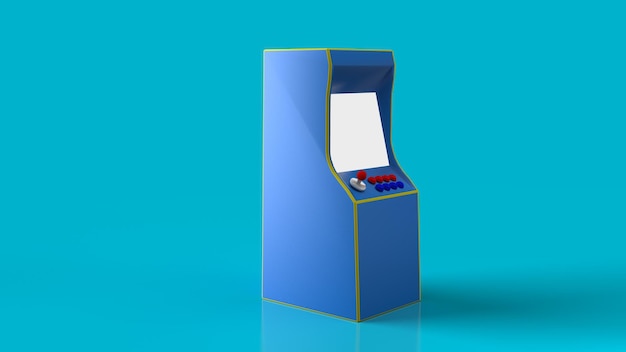 Máquina de arcade de jogos com fundo isolado de tela em branco.