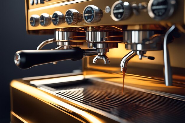 Máquina de café expresso profissional composição perfeita altamente detalhada