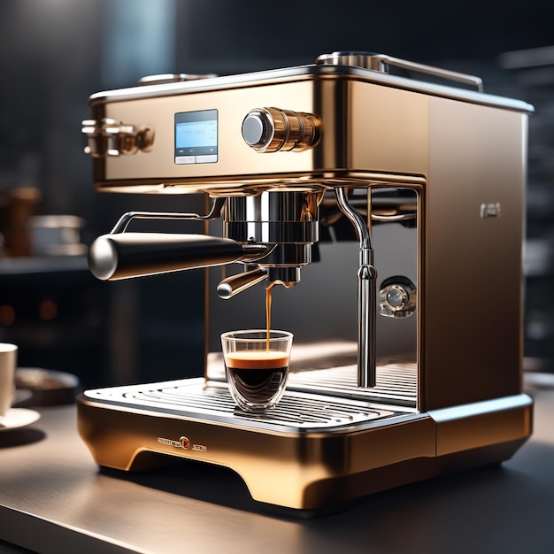 Máquina de café expresso profissional composição perfeita altamente detalhada