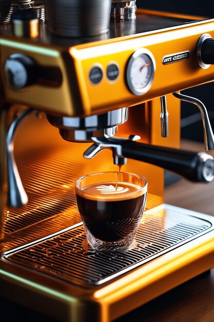 Foto máquina de café expresso profissional composição perfeita altamente detalhada