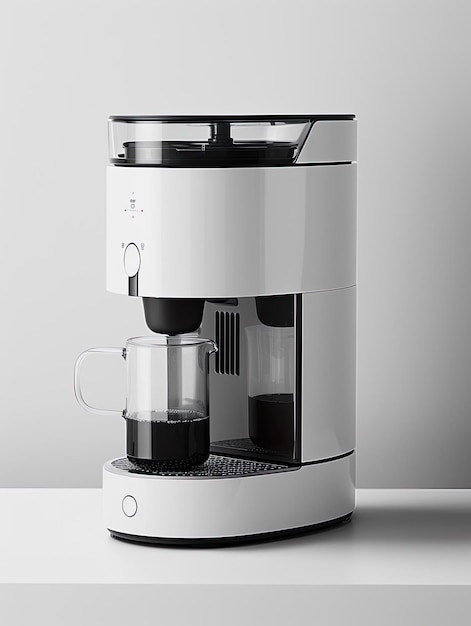 Máquina de café moderna e elegante na bancada da cozinha