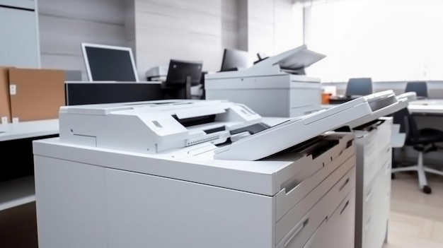 Máquina de impressão no escritório