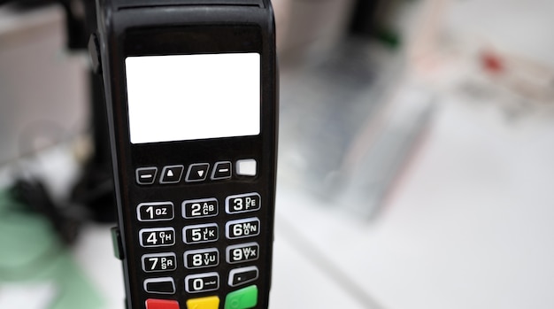 Máquina de pagamento de terminal de banco para dispositivo eletrônico de cartão de crédito de débito para transações financeiras de varejo ...