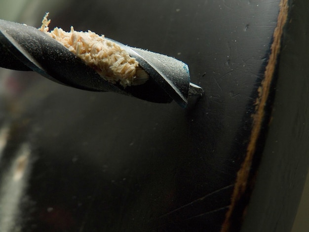 máquina de perfuração e macro de broca com foto de alta velocidade