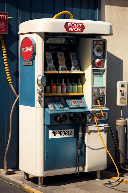 Máquina de reabastecimento automático de posto de gasolina, equipamento de trabalho, máquina de venda automática de pilha de carregamento