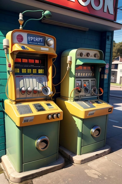 Foto máquina de reabastecimento automático de posto de gasolina, equipamento de trabalho, máquina de venda automática de pilha de carregamento