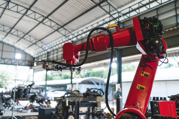 Máquina de robô de automação de braço industrial para uso na fabricação de tecnologia de engenharia de produção de fábrica para trabalho empresarial moderno com futuro equipamento mecânico eletrônico