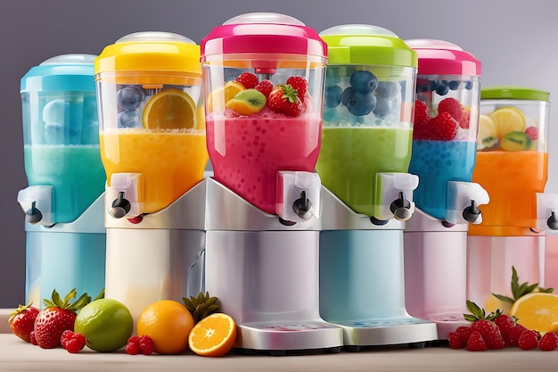 máquina dispensadora de suco de fruta gelada de verão ou smoothie para refrescar bebidas geladas ai