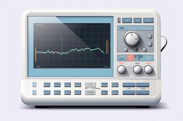 Foto máquina de ecg de alta calidad aislada en un fondo blanco con ia generativa