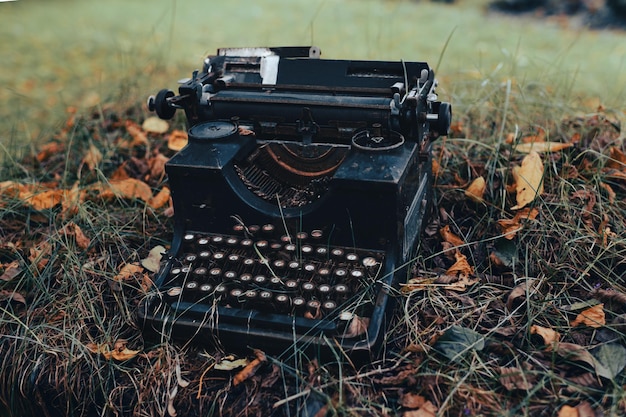 Una máquina de escribir antigua vintage Foto de primer plano