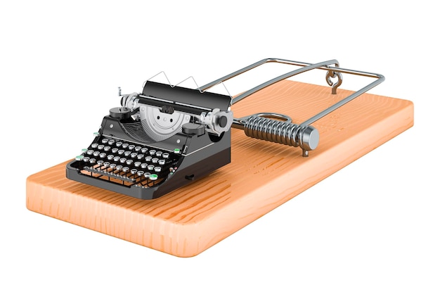 Máquina de escribir dentro de la representación 3D de la ratonera
